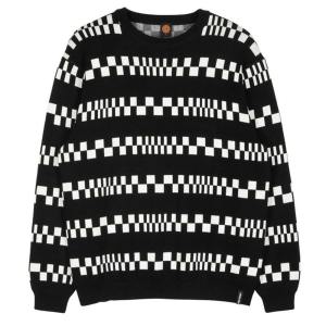 SANTA CRUZ Check Stripe Knit Crewneck Sweatshirt