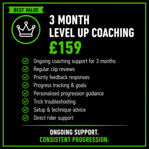 Skateboard 3 month level up online coaching trick tech